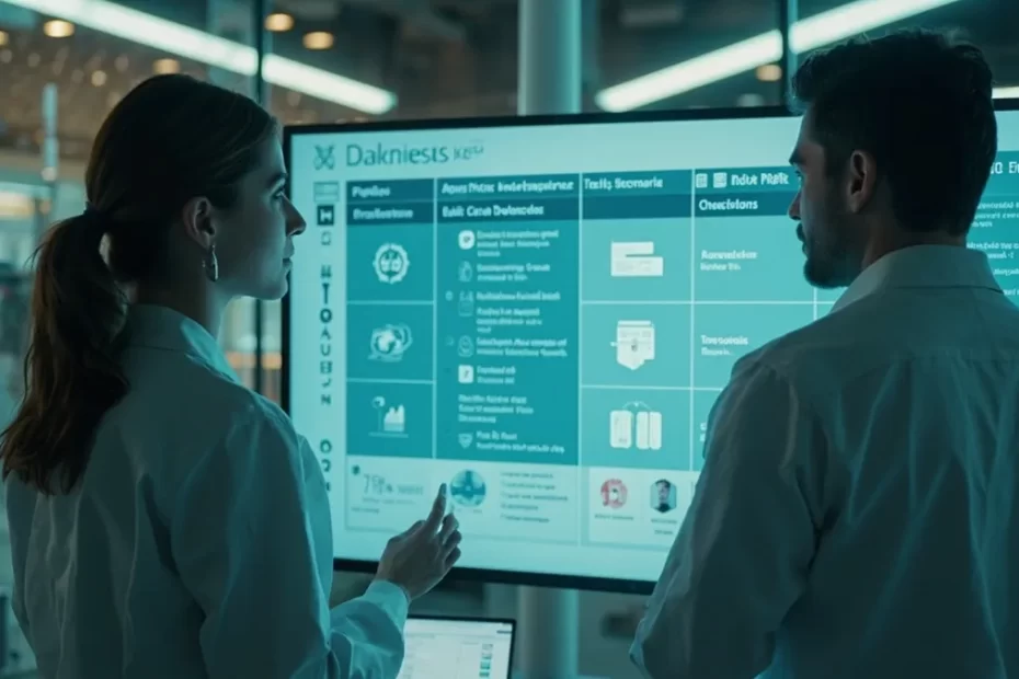 Médica e gestor comparam ferramentas de inteligência artificial para saúde usando critérios de evidência, integração, privacidade e risco.